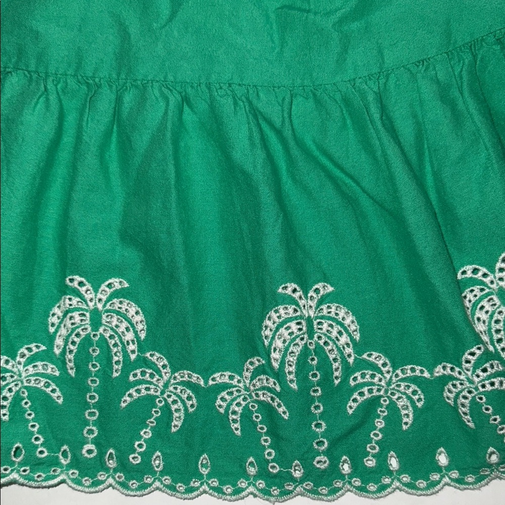 Old Navy Toddler Green Sleeveless Sundress with Embroidered White Palm Trees 5T - Picture 2 of 5